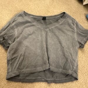 Wild Fable Gray V-Neck Crop Top